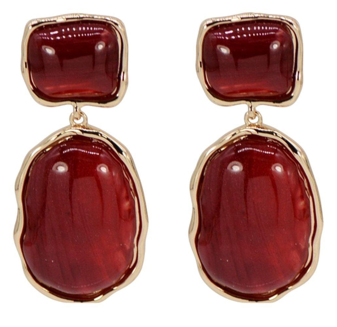 Rectangle Oval Earrings