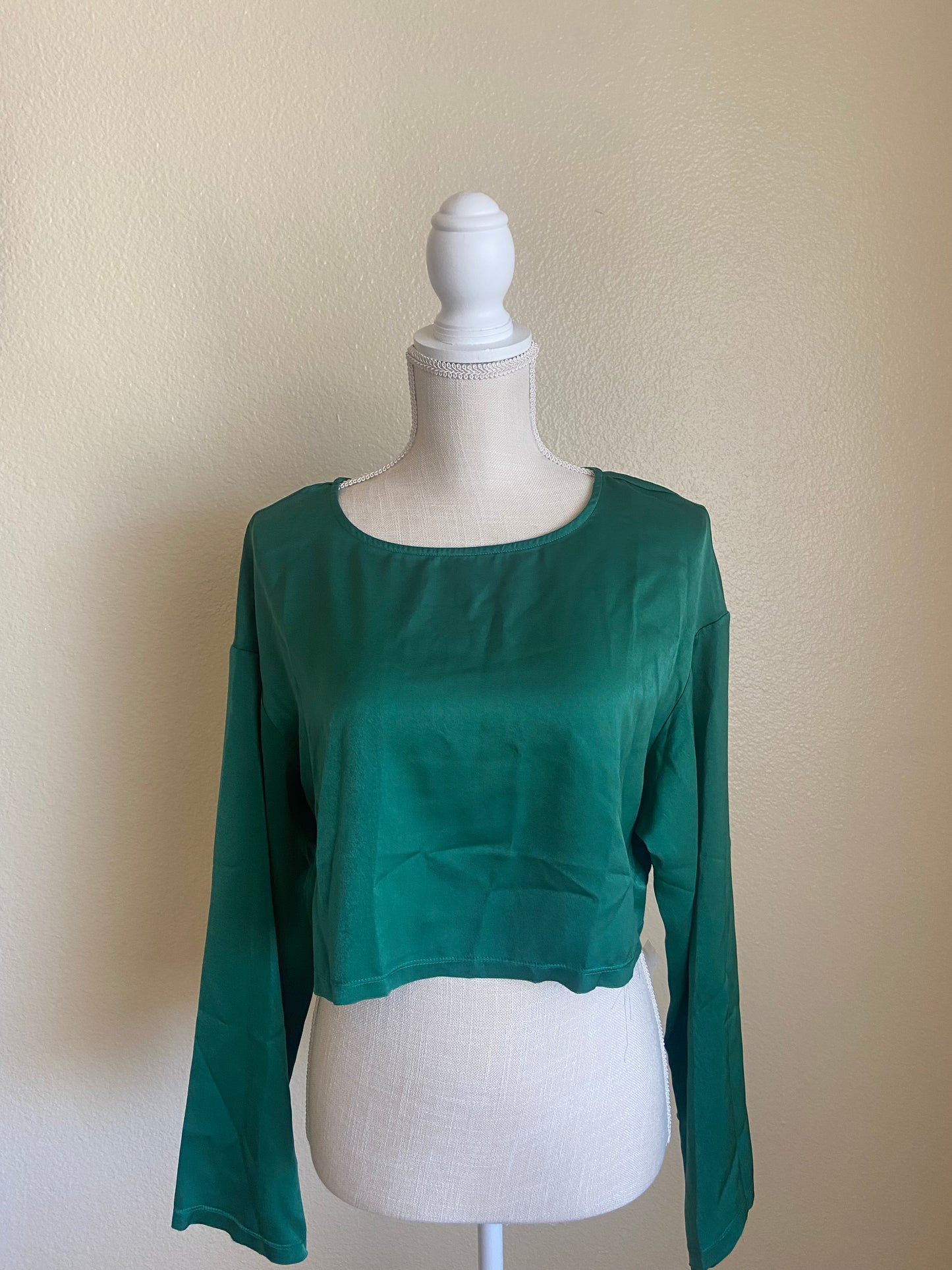Satin long sleeve top
