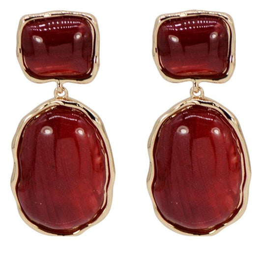 Rectangle Oval Earrings