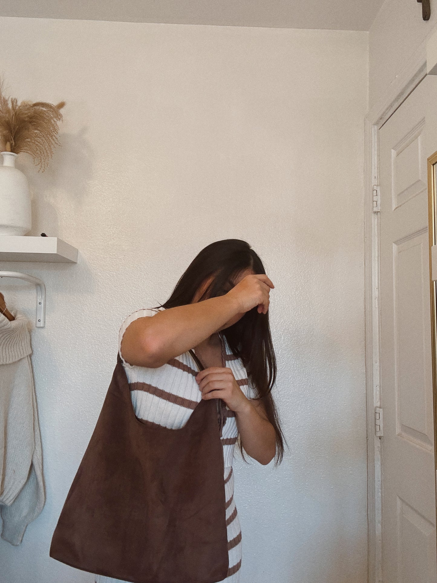 Suede Bag ( Dk Brown)