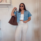 Short Sleeve Denim Top