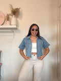 Short Sleeve Denim Top